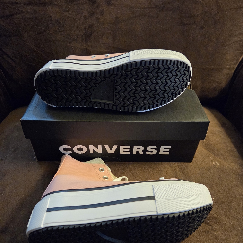 NIB!! Converse Chuck Taylor All Star Lift Double Stack Pink Womens 8 - Picture 2 of 4